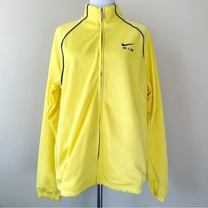 Nike Air PK Track Jacket Mens Size Medium Yellow Black Full Zip Collar Sporty